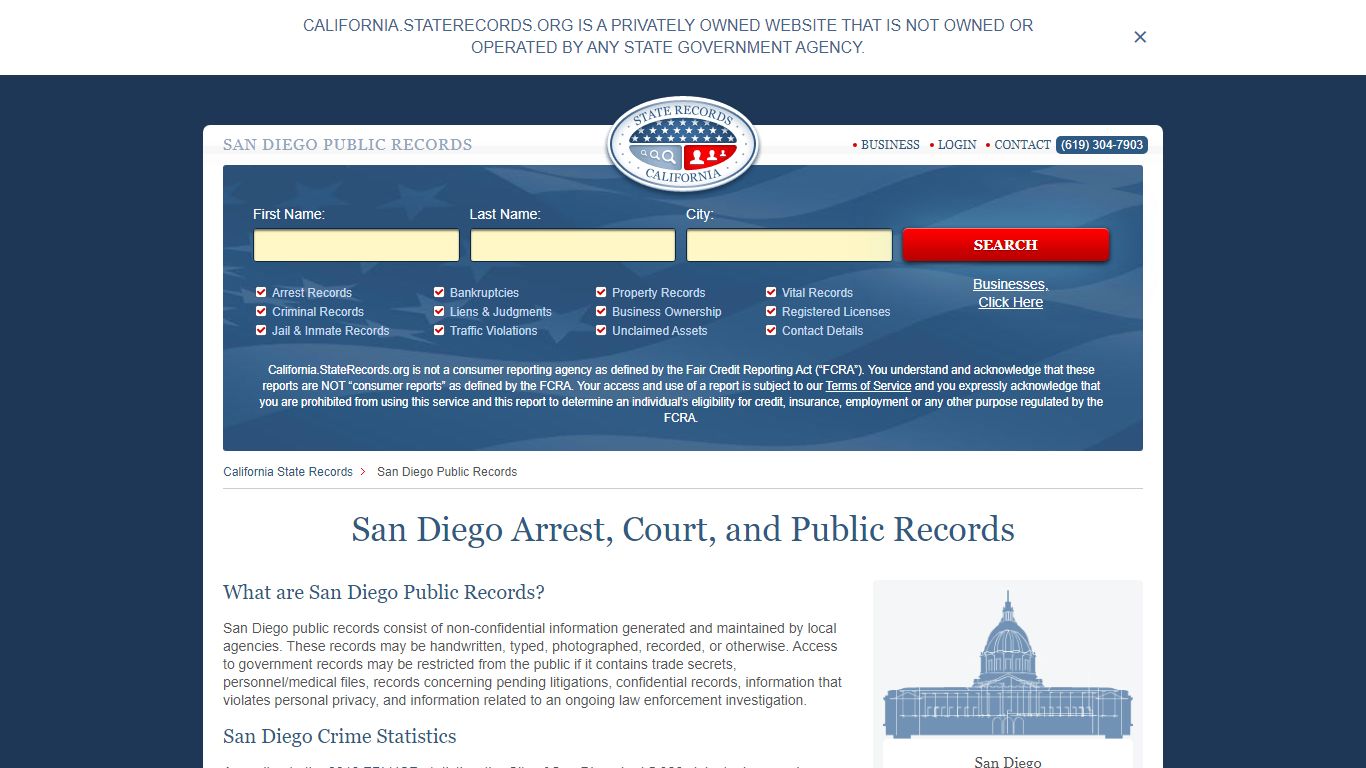 San Diego Arrest and Public Records - StateRecords.org